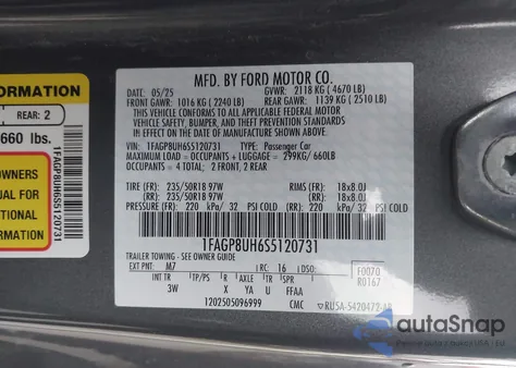 2025 Ford Mustang Ecoboost Premium from USA, damaged, VIN 1FAGP8UH6S5120731
